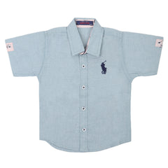 Boys Casual Half Sleeves Shirt SC 2551-A - Steel Blue, Kids, Boys Shirts, Chase Value, Chase Value