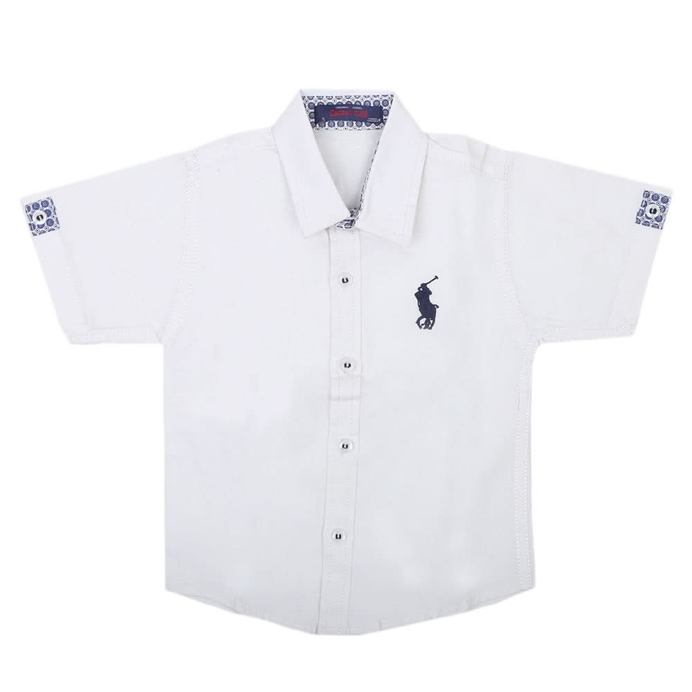 Boys Casual Half Sleeves Shirt - White, Kids, Boys Shirts, Chase Value, Chase Value