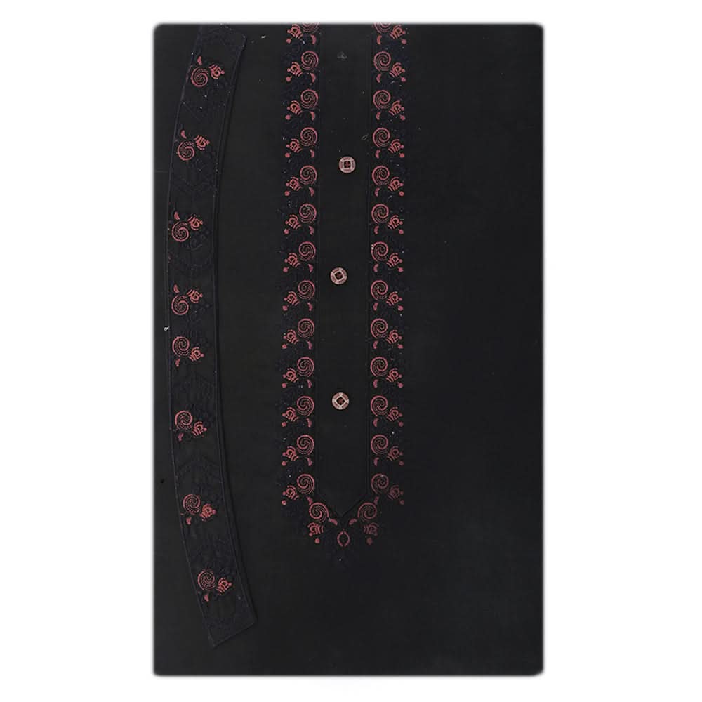 Men's Mashriq Embroidered Un-Stitched Suit - Black, Men, Unstitched Fabric, Chase Value, Chase Value