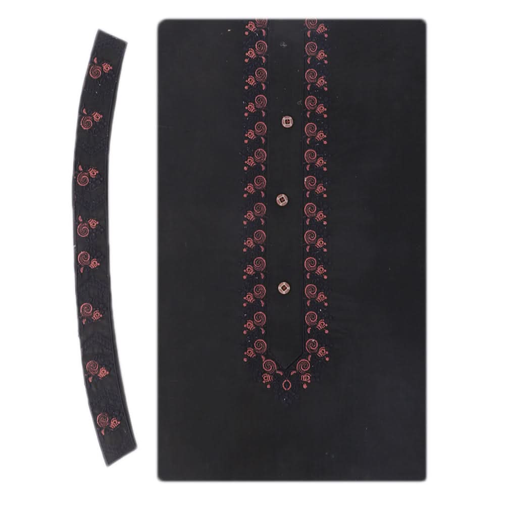 Men's Mashriq Embroidered Un-Stitched Suit - Black, Men, Unstitched Fabric, Chase Value, Chase Value