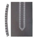 Men's Mashriq Embroidered Un-Stitched Suit - Dark-Grey, Men, Unstitched Fabric, Chase Value, Chase Value