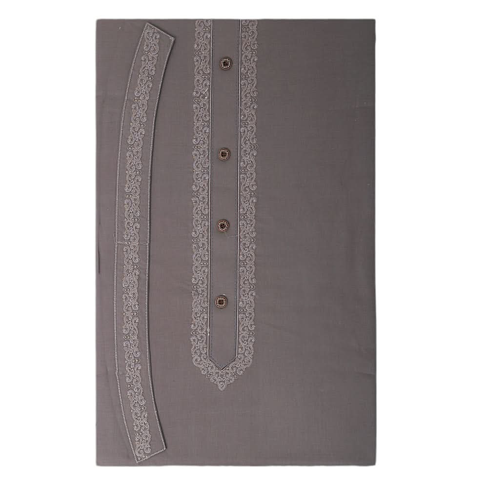 Men's Mashriq Embroidered Un-Stitched Suit - Dark-Grey, Men, Unstitched Fabric, Chase Value, Chase Value