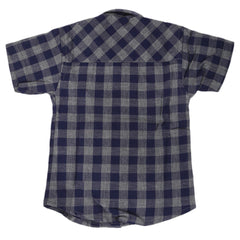 Boys Casual Check Half Sleeves Shirt - Navy Blue, Kids Clothes, Chase Value, Chase Value