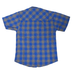 Boys Casual Check Half Sleeves Shirt - Blue, Kids Clothes, Chase Value, Chase Value