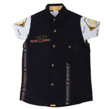 Boys Casual 2 Pcs Half Sleeves Shirt I40 - Black, Kids, Boys Shirts, Chase Value, Chase Value