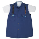 Boys Casual 2 Pcs Half Sleeves Shirt I40 - Blue, Kids, Boys Shirts, Chase Value, Chase Value