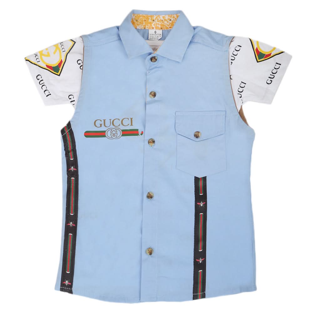 Boys Casual 2 Pcs Half Sleeves Shirt I40 - Light Blue, Kids, Boys Shirts, Chase Value, Chase Value
