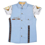 Boys Casual 2 Pcs Half Sleeves Shirt I40 - Light Blue, Kids, Boys Shirts, Chase Value, Chase Value
