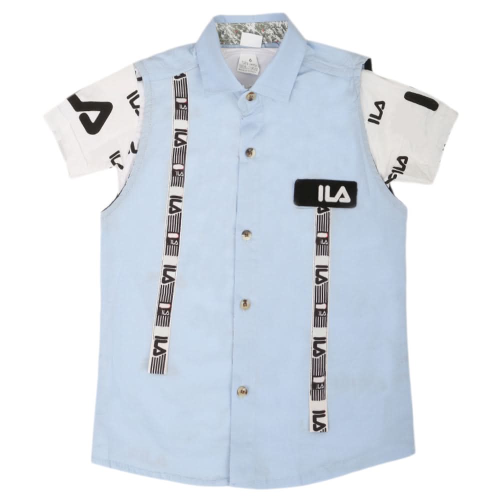 Boys Casual 2 Pcs Half Sleeves Shirt I40 - Light Blue, Kids, Boys Shirts, Chase Value, Chase Value