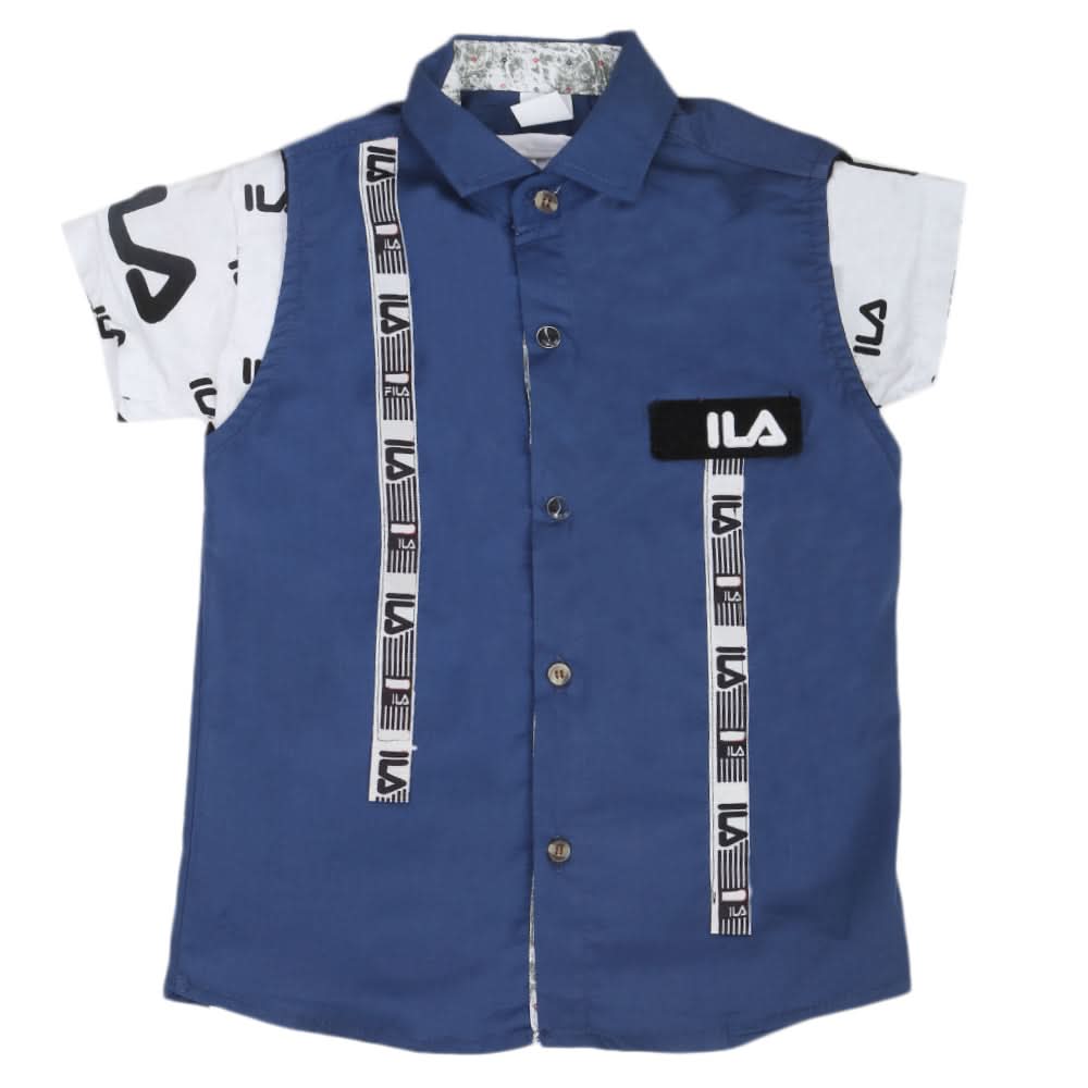 Boys Casual 2 Pcs Half Sleeves Shirt I40 - Blue, Kids, Boys Shirts, Chase Value, Chase Value