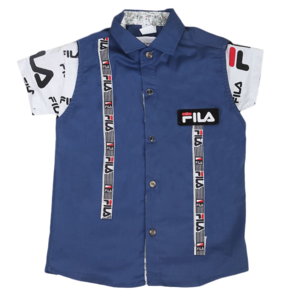 Boys Casual 2 Pcs Half Sleeves Shirt I40 - Blue, Kids, Boys Shirts, Chase Value, Chase Value