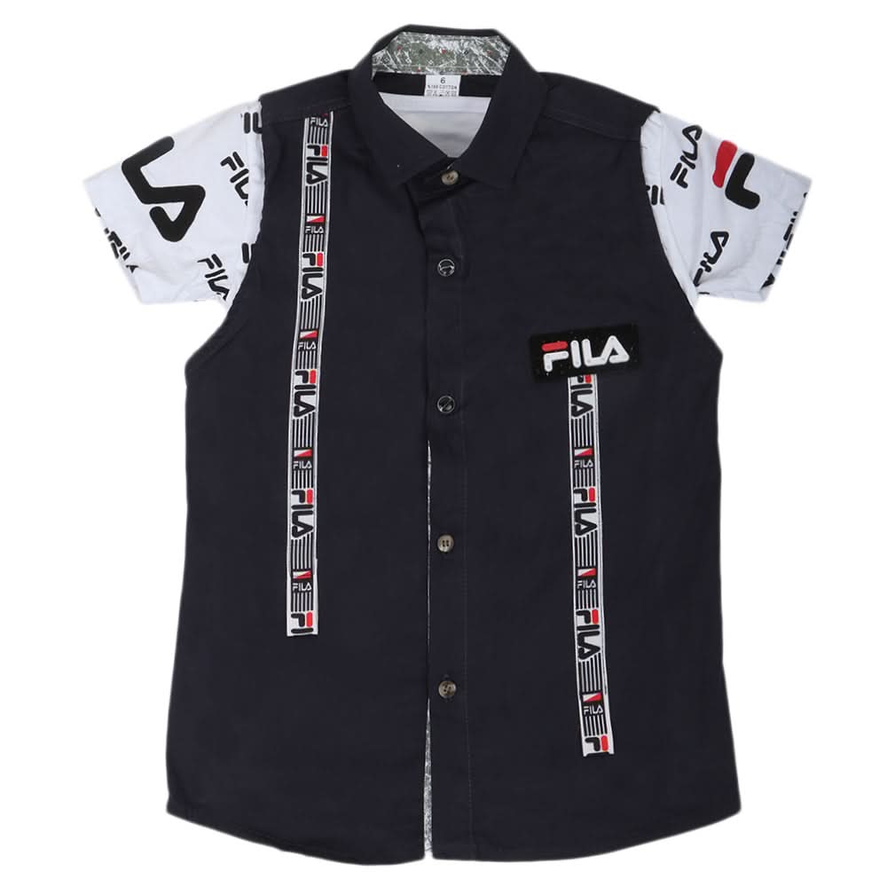 Boys Casual 2 Pcs Half Sleeves Shirt I40 - Navy Blue, Kids, Boys Shirts, Chase Value, Chase Value