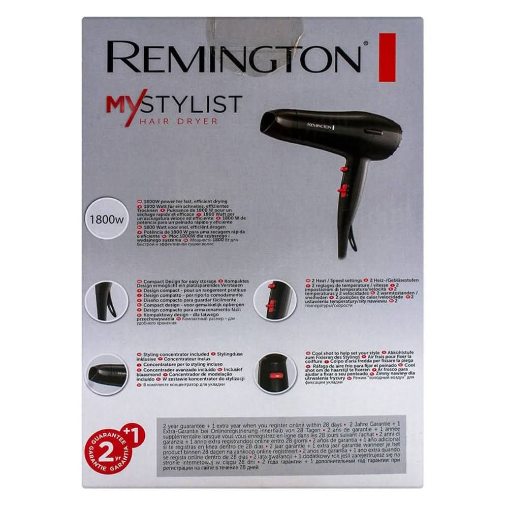 Remington My Stylist Hair Dryer 1800, Hair Dryer, Remington, Chase Value