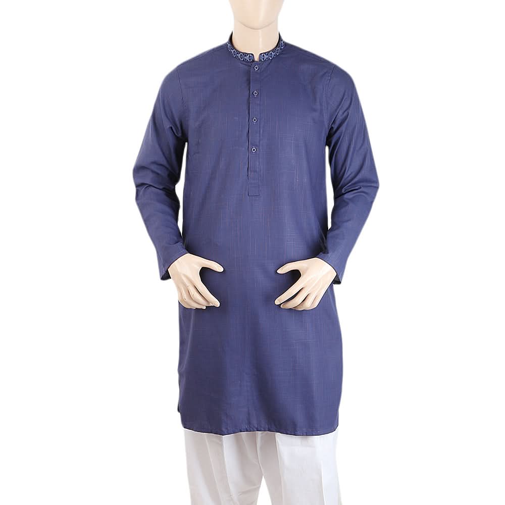Men's Mashriq Embroidered Kurta - Navy Blue, Men, Kurtas, Chase Value, Chase Value