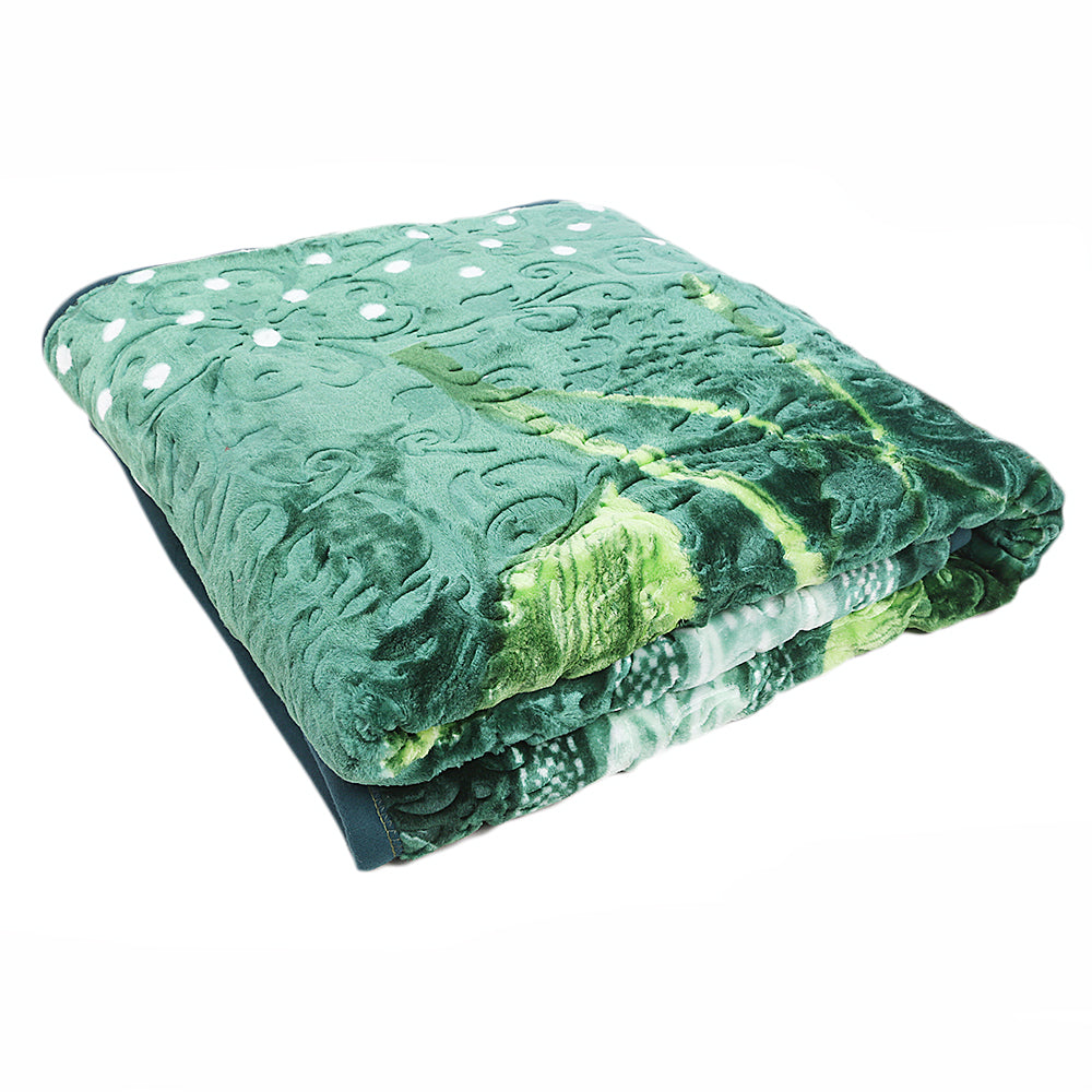 Harmony Blanket 2 PLY Single Bed - Green, Home & Lifestyle, Blanket, Chase Value, Chase Value