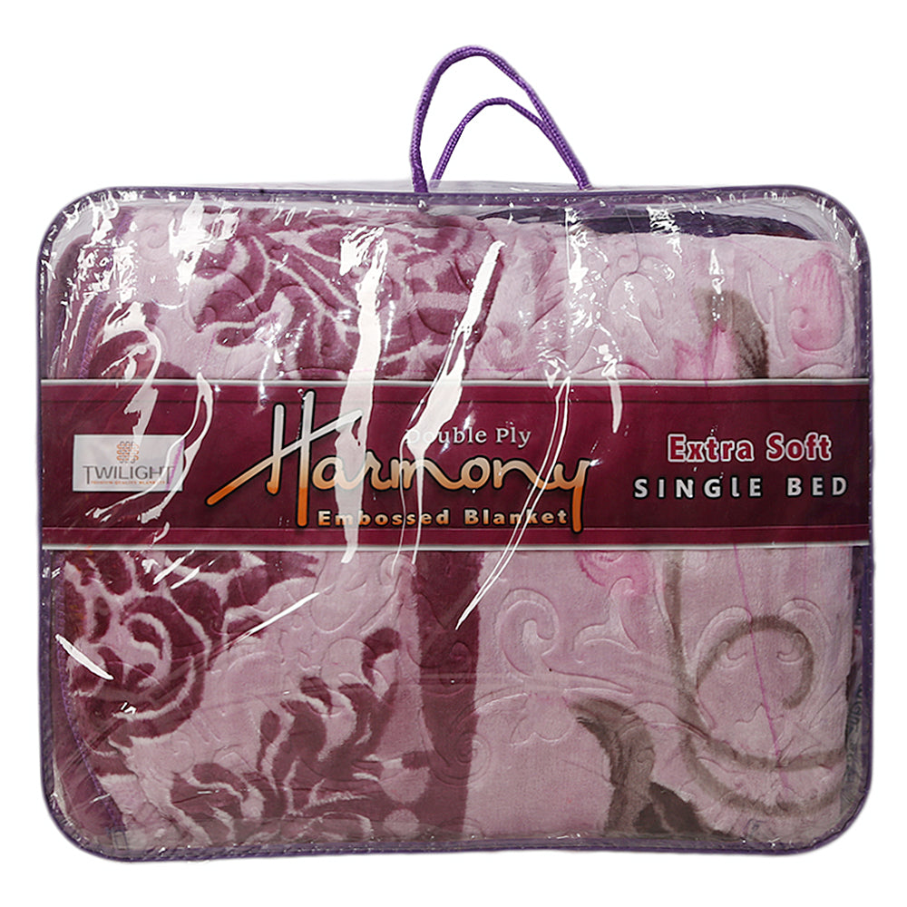 Harmony Blanket 2 PLY Single Bed - Light Purple, Home & Lifestyle, Blanket, Chase Value, Chase Value
