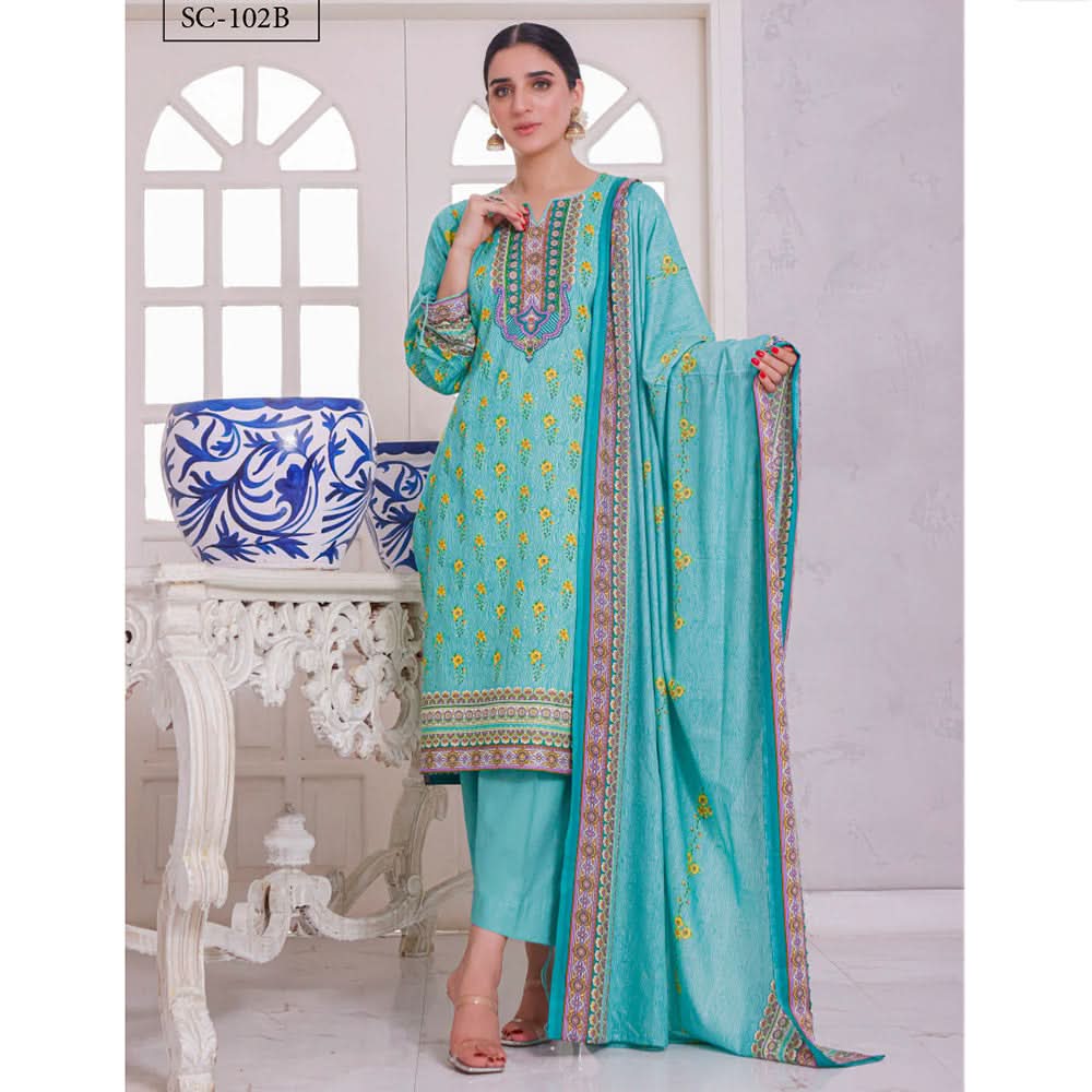 Five Star Smarttle Cambric Un-Stitched 3Pcs Suit - B, Women, 3Pcs Shalwar Suit, Chase Value, Chase Value
