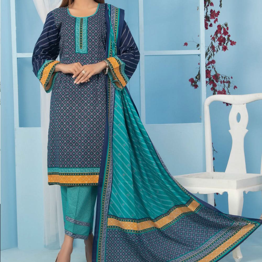 Five Star Smarttle Cambric Un-Stitched 3Pcs Suit - B, Women, 3Pcs Shalwar Suit, Chase Value, Chase Value