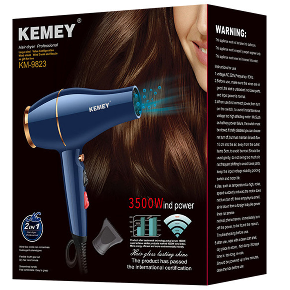 Hair Dryer Kemey KM-9823, Hair Dryer, Kemei, Chase Value