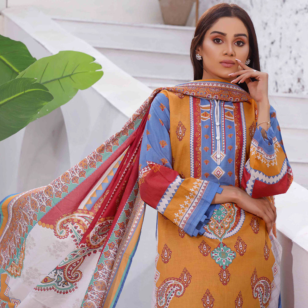 Halime Sultan Lawn Digital Print 3 Pcs Un-Stitched Suit - 13, Women, 3Pcs Shalwar Suit, Halime Sultan, Chase Value