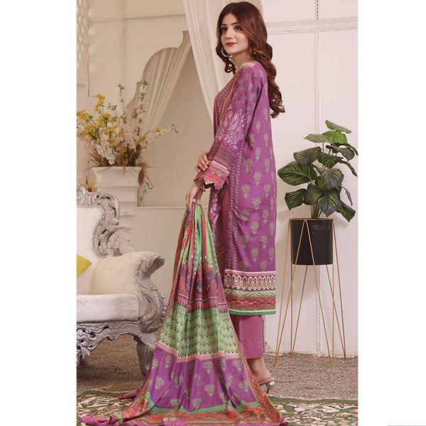 Halime Sultan Embroidered Lawn 3Pcs Unstitched Suit V1 - 1, Women, 3Pcs Shalwar Suit, Halime Sultan, Chase Value