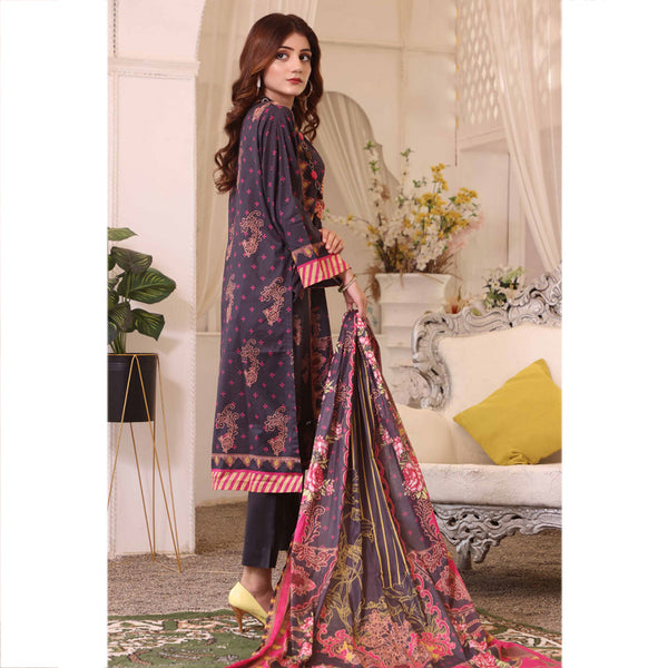 Halime Sultan Embroidered Lawn 3Pcs Unstitched Suit V1 - 2, Women, 3Pcs Shalwar Suit, Halime Sultan, Chase Value