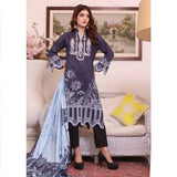 Halime Sultan Embroidered Lawn 3Pcs Unstitched Suit V1 - 3, Women, 3Pcs Shalwar Suit, Halime Sultan, Chase Value