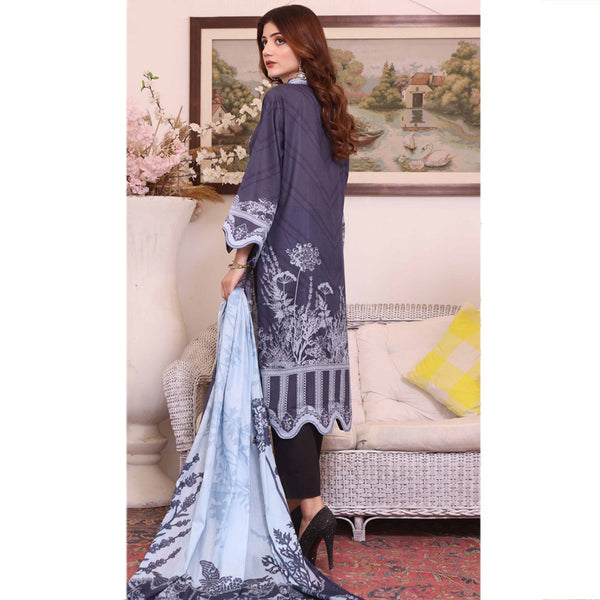 Halime Sultan Embroidered Lawn 3Pcs Unstitched Suit V1 - 3, Women, 3Pcs Shalwar Suit, Halime Sultan, Chase Value