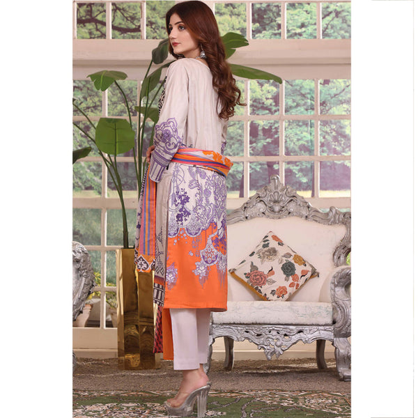 Halime Sultan Embroidered Lawn 3Pcs Unstitched Suit V1 - 4, Women, 3Pcs Shalwar Suit, Halime Sultan, Chase Value