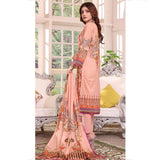 Halime Sultan Embroidered Lawn 3Pcs Unstitched Suit V1 - 5, Women, 3Pcs Shalwar Suit, Halime Sultan, Chase Value