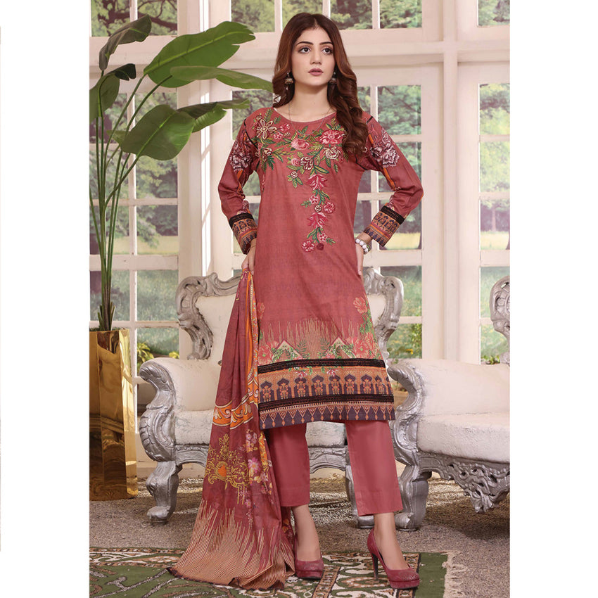 Halime Sultan Embroidered Lawn 3Pcs Unstitched Suit V1 - 7, Women, 3Pcs Shalwar Suit, Halime Sultan, Chase Value