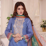 Halime Sultan Embroidered Lawn 3Pcs Unstitched Suit V1 - 9, Women, 3Pcs Shalwar Suit, Halime Sultan, Chase Value
