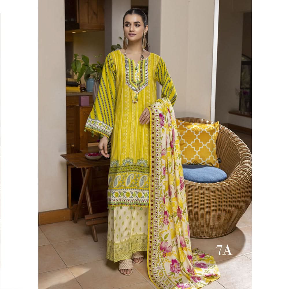 Anum Printed Lawn Unstitched 3Pcs Suit V2 - A7, Women, 3Pcs Shalwar Suit, Al-Zohaib Textiles, Chase Value