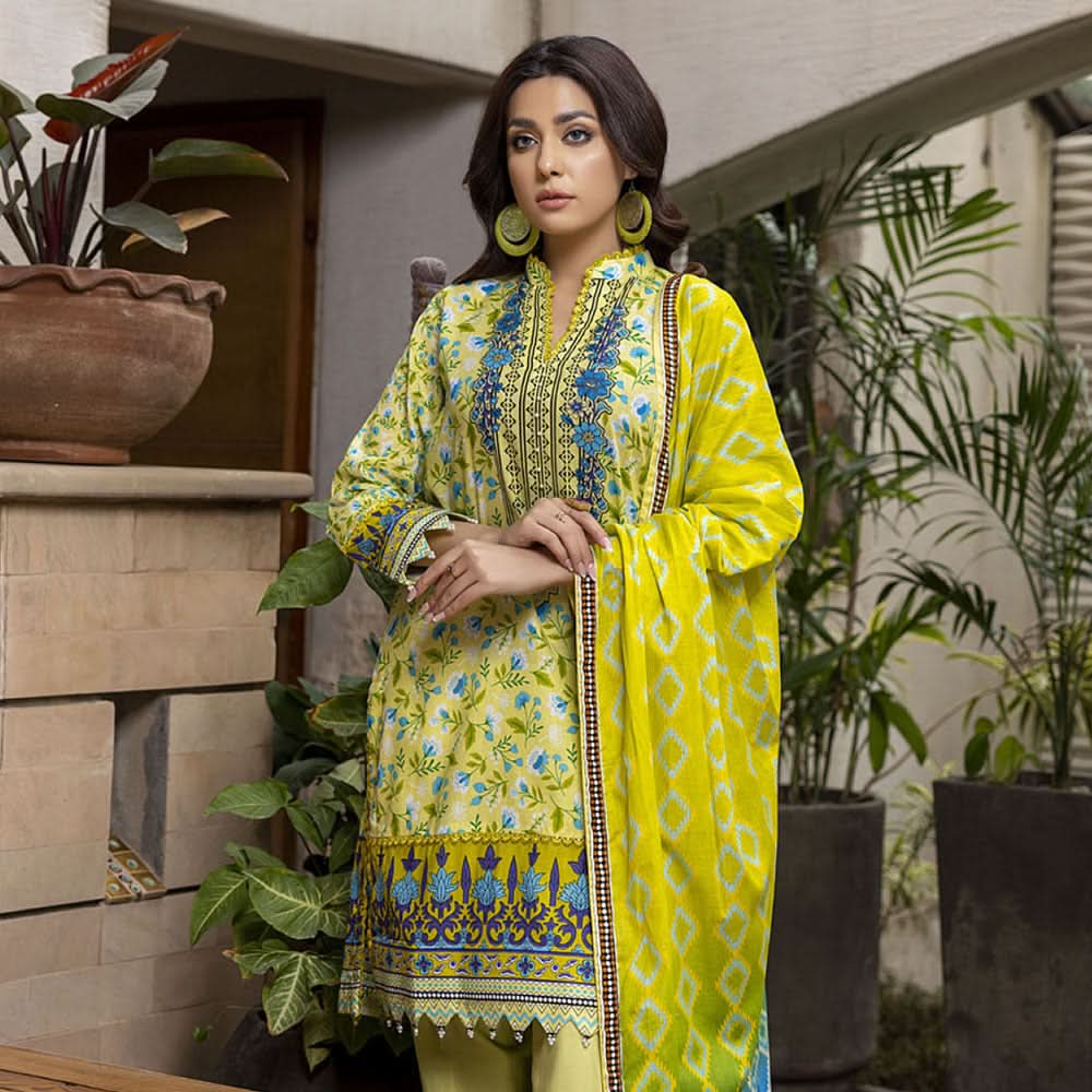 Anum Printed Lawn Unstitched 3Pcs Suit V2 - B3, Women, 3Pcs Shalwar Suit, Al-Zohaib Textiles, Chase Value