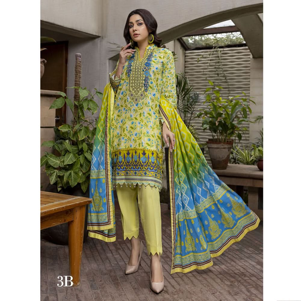 Anum Printed Lawn Unstitched 3Pcs Suit V2 - B3, Women, 3Pcs Shalwar Suit, Al-Zohaib Textiles, Chase Value