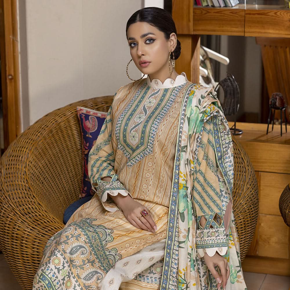 Anum Printed Lawn Unstitched 3Pcs Suit V2 - C7, Women, 3Pcs Shalwar Suit, Al-Zohaib Textiles, Chase Value