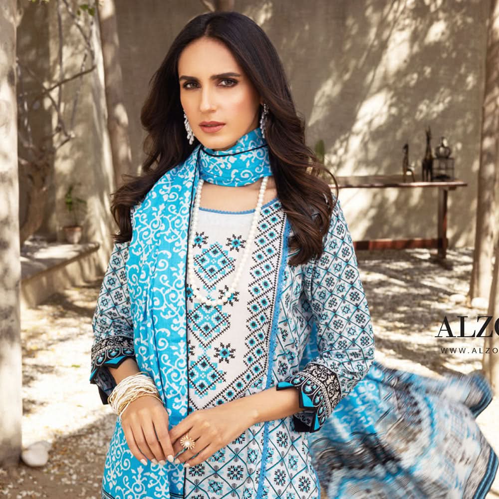 Anum Printed Lawn Unstitched 3Pcs Suit V3 - A5, Women, 3Pcs Shalwar Suit, Al-Zohaib Textiles, Chase Value