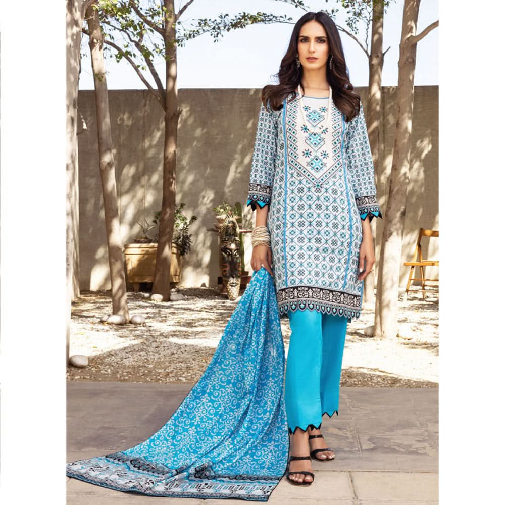 Anum Printed Lawn Unstitched 3Pcs Suit V3 - A5, Women, 3Pcs Shalwar Suit, Al-Zohaib Textiles, Chase Value