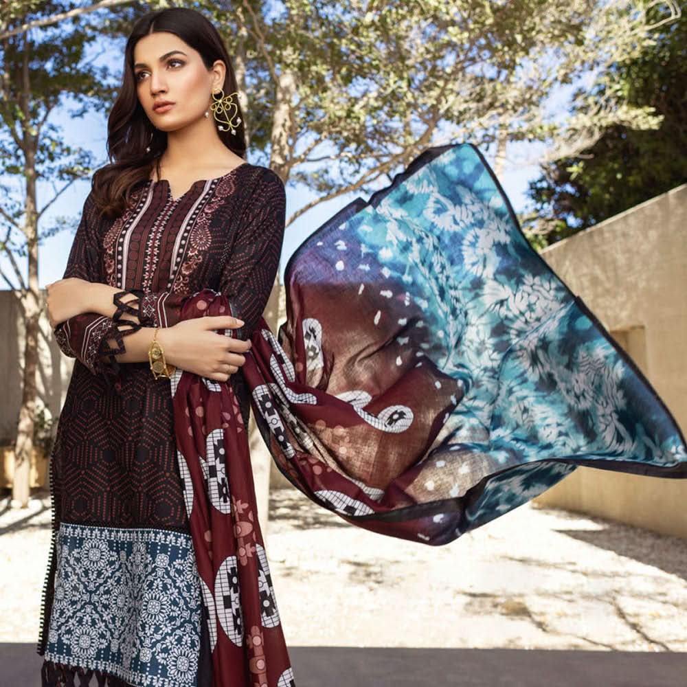 Anum Printed Lawn Unstitched 3Pcs Suit V3 - A6, Women, 3Pcs Shalwar Suit, Al-Zohaib Textiles, Chase Value