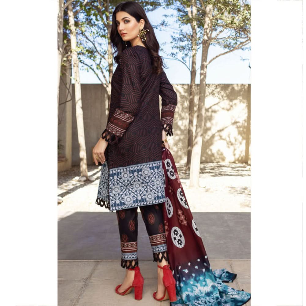 Anum Printed Lawn Unstitched 3Pcs Suit V3 - A6, Women, 3Pcs Shalwar Suit, Al-Zohaib Textiles, Chase Value