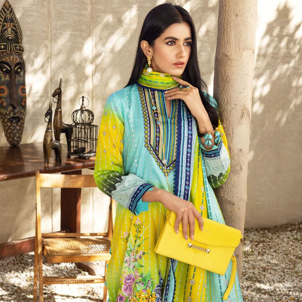 Anum Printed Lawn Unstitched 3Pcs Suit V3 - B4, Women, 3Pcs Shalwar Suit, Al-Zohaib Textiles, Chase Value