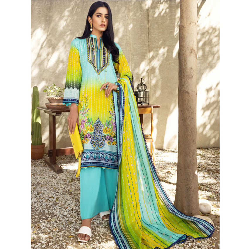 Anum Printed Lawn Unstitched 3Pcs Suit V3 - B4, Women, 3Pcs Shalwar Suit, Al-Zohaib Textiles, Chase Value