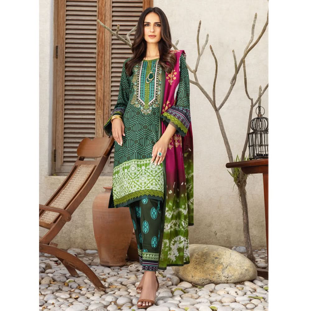 Anum Printed Lawn Unstitched 3Pcs Suit V3 - B6, Women, 3Pcs Shalwar Suit, Al-Zohaib Textiles, Chase Value