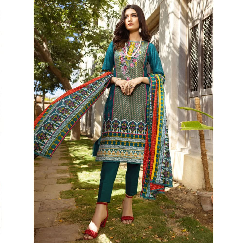 Anum Printed Lawn Unstitched 3Pcs Suit V3 - C3, Women, 3Pcs Shalwar Suit, Al-Zohaib Textiles, Chase Value
