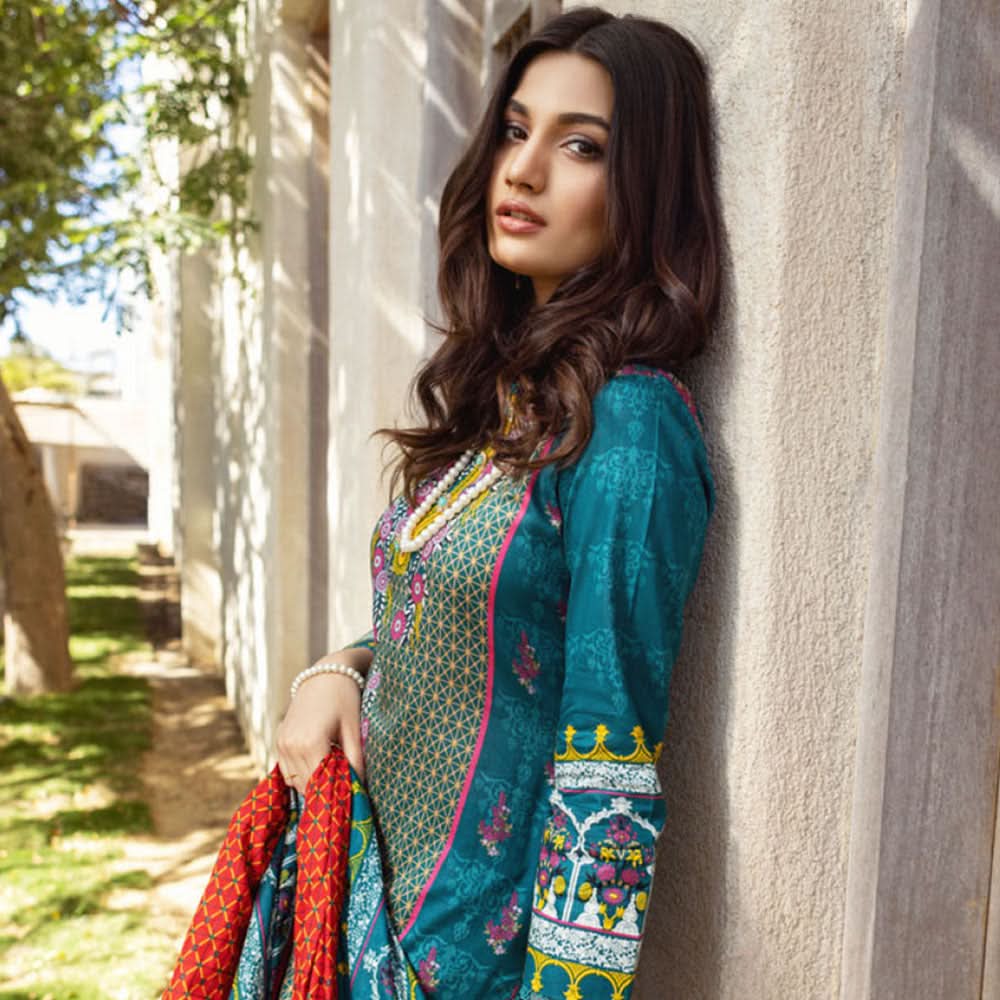 Anum Printed Lawn Unstitched 3Pcs Suit V3 - C3, Women, 3Pcs Shalwar Suit, Al-Zohaib Textiles, Chase Value