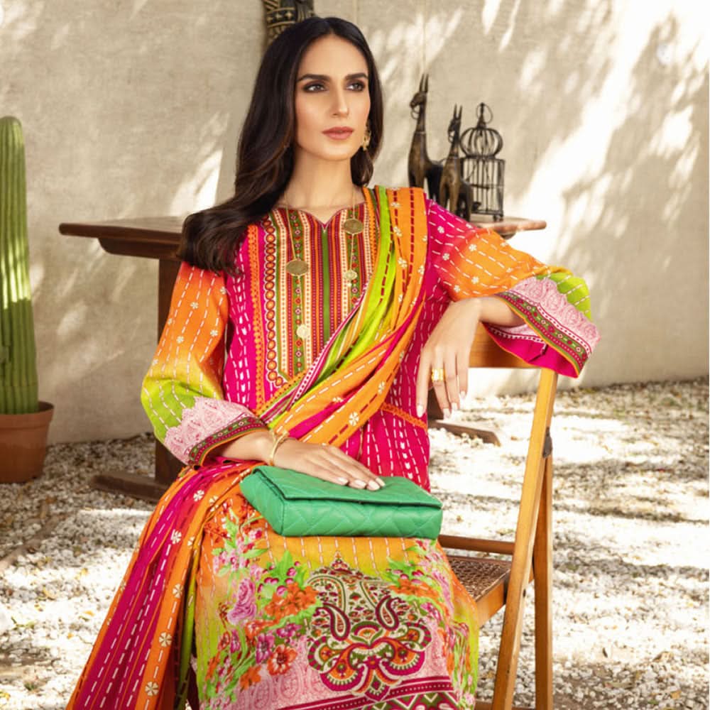 Anum Printed Lawn Unstitched 3Pcs Suit V3 - C4, Women, 3Pcs Shalwar Suit, Al-Zohaib Textiles, Chase Value