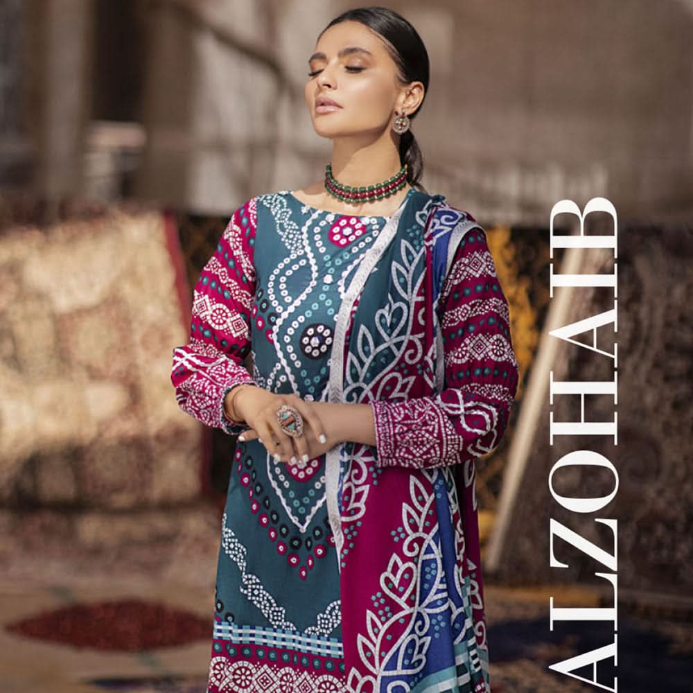 Monsoon Printed Lawn Unstitched 3Pcs Suit V1 - A2, Women, 3Pcs Shalwar Suit, Al-Zohaib Textiles, Chase Value