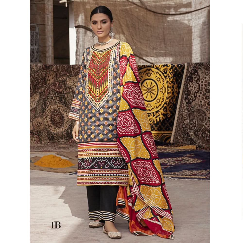 Monsoon Printed Lawn Unstitched 3Pcs Suit V1 - B1, Women, 3Pcs Shalwar Suit, Al-Zohaib Textiles, Chase Value