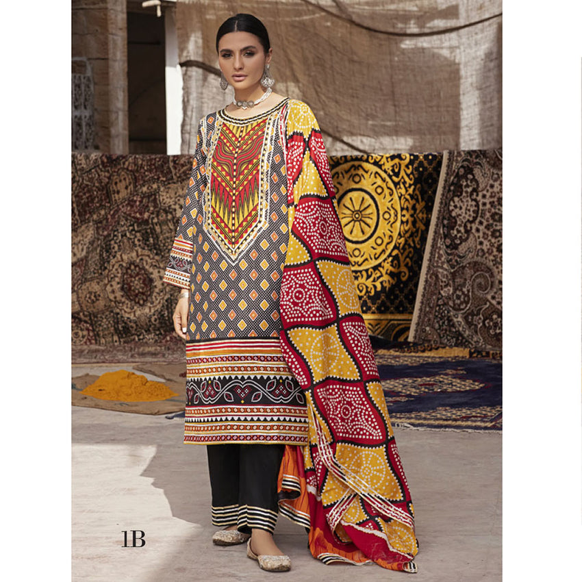 Monsoon Printed Lawn Unstitched 3Pcs Suit V1 - B1, Women, 3Pcs Shalwar Suit, Al-Zohaib Textiles, Chase Value