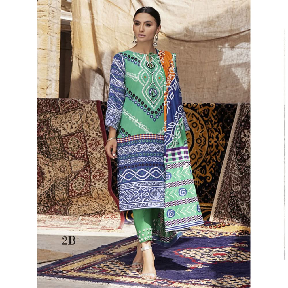 Monsoon Printed Lawn Unstitched 3Pcs Suit V1 - B2, Women, 3Pcs Shalwar Suit, Al-Zohaib Textiles, Chase Value